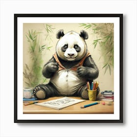 Panda Bear Drawing 2 Art Print