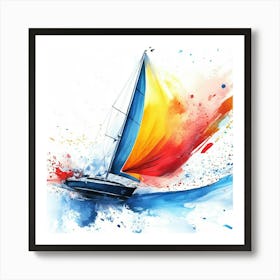 Sailboat Painting Affiche