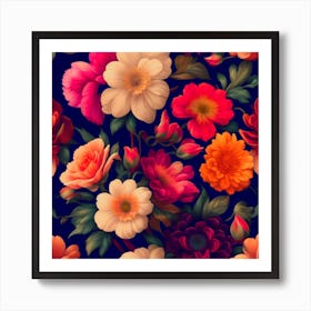 Floral Seamless Pattern Art Print