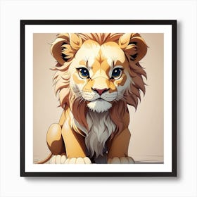 Cute Lion Art Print