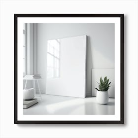 Blank Canvas In A Room Art Print