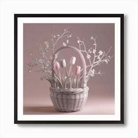 Tulips In A Basket 5 Art Print