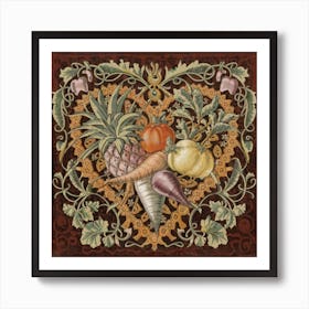 Ornate Vintage Hearts Muted Colors Lace Victorian 6 Art Print