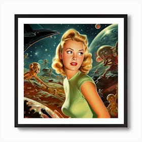 Aliens In Space Art Print