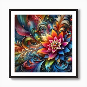 Psychedelic Flower 1 Art Print