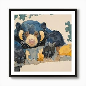 Editorial Art White Background Bear Art Print