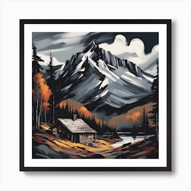 Cabin In The Mountains 3 Art Print
