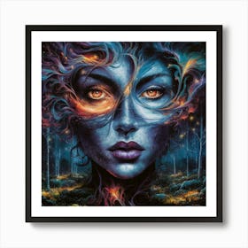 An Abstract And Vibrant Portrait Of A Woman S Face Fefm5bs5q3iapdosww3yza Mtauwex1rg6xtow58sxria Art Print