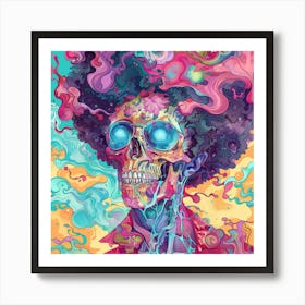 Psychedelic Skull 27 Art Print