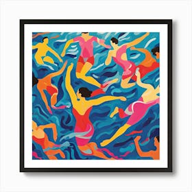 Swimmers in the Style of Matisse Art Print