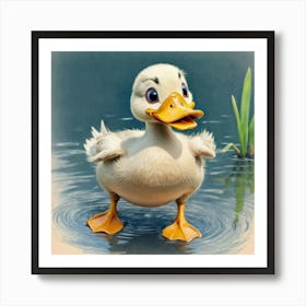 Duck In Water 11 Art Print