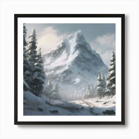 Snowy Mountains Art Print