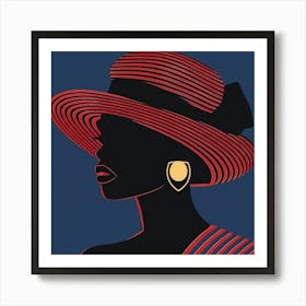 African Woman In Hat 3 Art Print