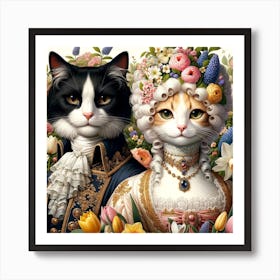 Victorian Cats Art Print