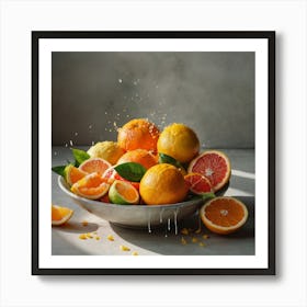 Oranges In A Bowl 2 Art Print