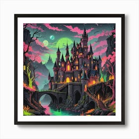 Castle At Night Art Print