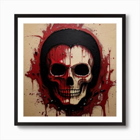 Blood Splatter Skull Art Print