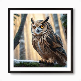 Owl In The Woods 17 Art Print