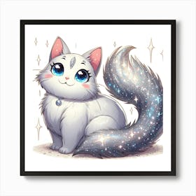 White Cat With Blue Eyes 1 Art Print