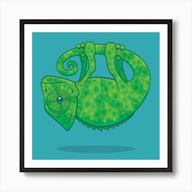 Magical Floating Chameleon Art Print