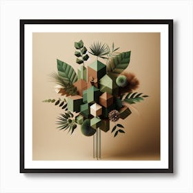 Geometric Art Jungle Bouquet 2 Art Print