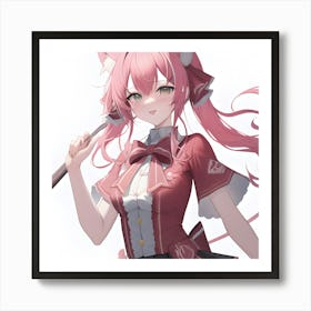 Anime Girl Holding A Bat Art Print