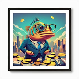 Fish In A Suit Art Print