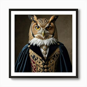 King Orlin Feathercrest The Nocturnal Sovereign of the Moonlit: The Royal Animal Series Art Print