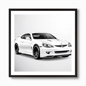 White Sports Car 8 Art Print