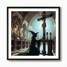 Witch On The Cross Art Print