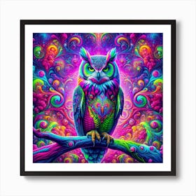 Psychedelic Owl Art Print