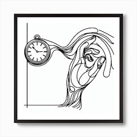 A Surreal Art Print of a Clock and a Hand Art Print