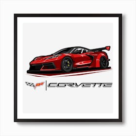 Corvette Gtr Red Art Print