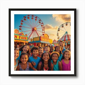 Leonardo Phoenix 10 A Vibrant And Lively Fairground Scene At S 2 Poster