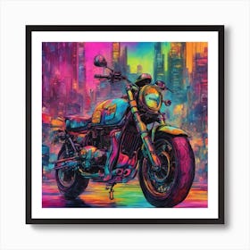 Neon BSA Goldstar 650 Art Print