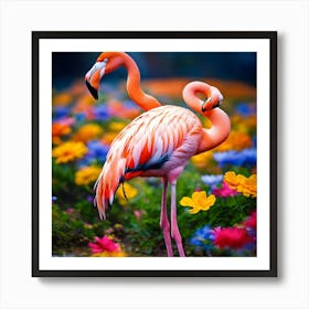 Flamingos 2 Art Print