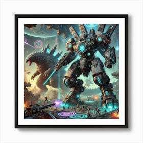 Kaiju Scale Mechs 1024x1024 Art Print