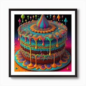 Psychedelic Cake Art Print