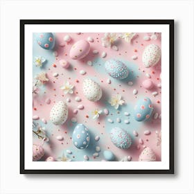 Easter Themed Banner Texture With Pastel Hues 1 Art Print