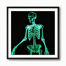 Glow In The Dark Skeleton Art Print