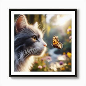 Butterfly Cat Art Print