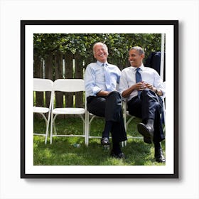Biden And Obama Sharing A Laugh Art Print