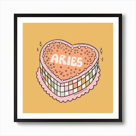 Aries Heart Cake Art Print