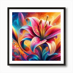 Colorful Lily Art Print