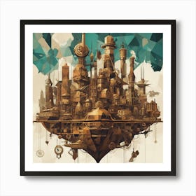 Essence Of Steampunk Cubism Style Art Print