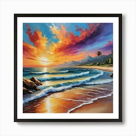 Sunset On The Beach 6 Art Print