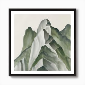 Japanese Watercolour Of Mount Myogi 7 Art Print