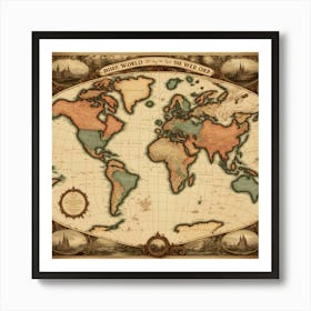 Old World Map Art Print