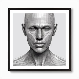 3d Model Of A Human Head 3 Art Print