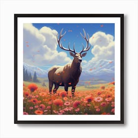 Elk In The Meadow Art Print